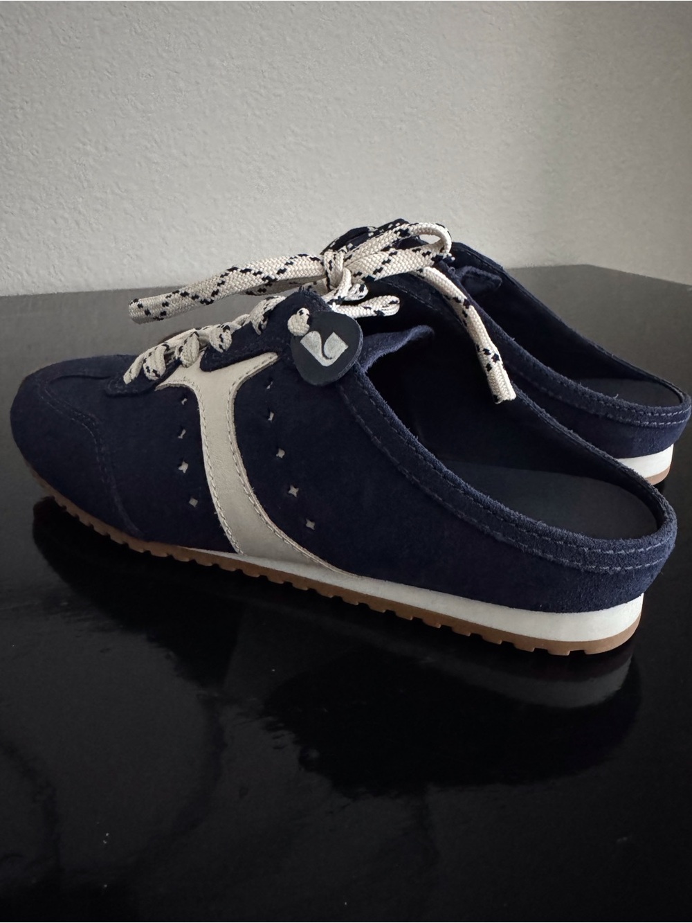 Larroudé Stella Indigo Suede & Napa Leather Mule Sneaker - Picture 4 of 16